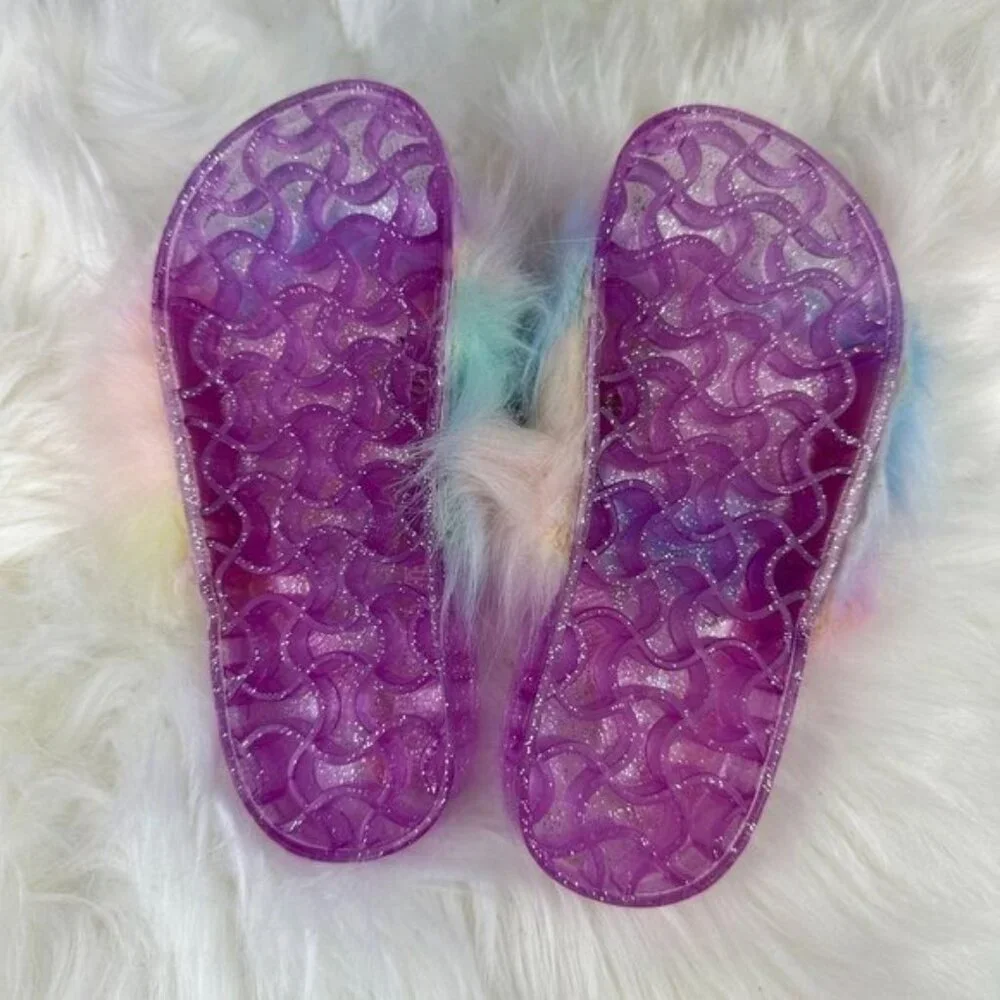 Tucker + Tate Hera Faux Fur Sandals in Purple Rainbow - Picture 4 of 4